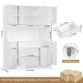 thumbnail image 4 of Hiphuta 72" H Kitchen Pantry Cabinet with Frosted Glass Door, 55" W Farmhouse Kitchen Storage Cabinet with Cable Management, Large Kitchen Hutch for Kitchen Dining Room, 4 of 7