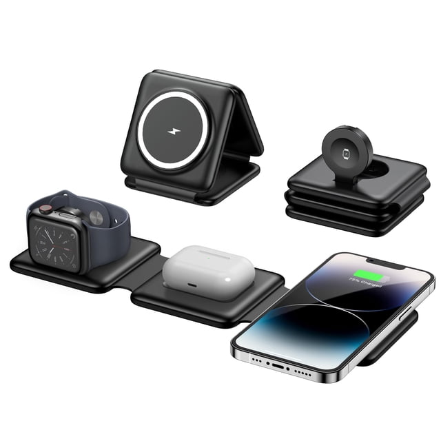 Cargador inalámbrico Iseyyox Fodable 3 en 1 para iPhone y Apple