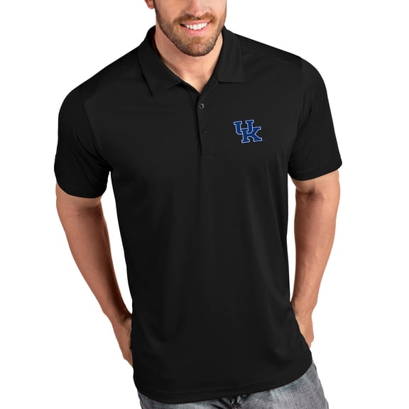 Men's Antigua Black Kentucky Wildcats Tribute Polo
