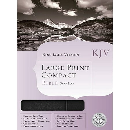 - KJV Large Print Compact Bible, Black Bonded Leather with Magnetic Flap