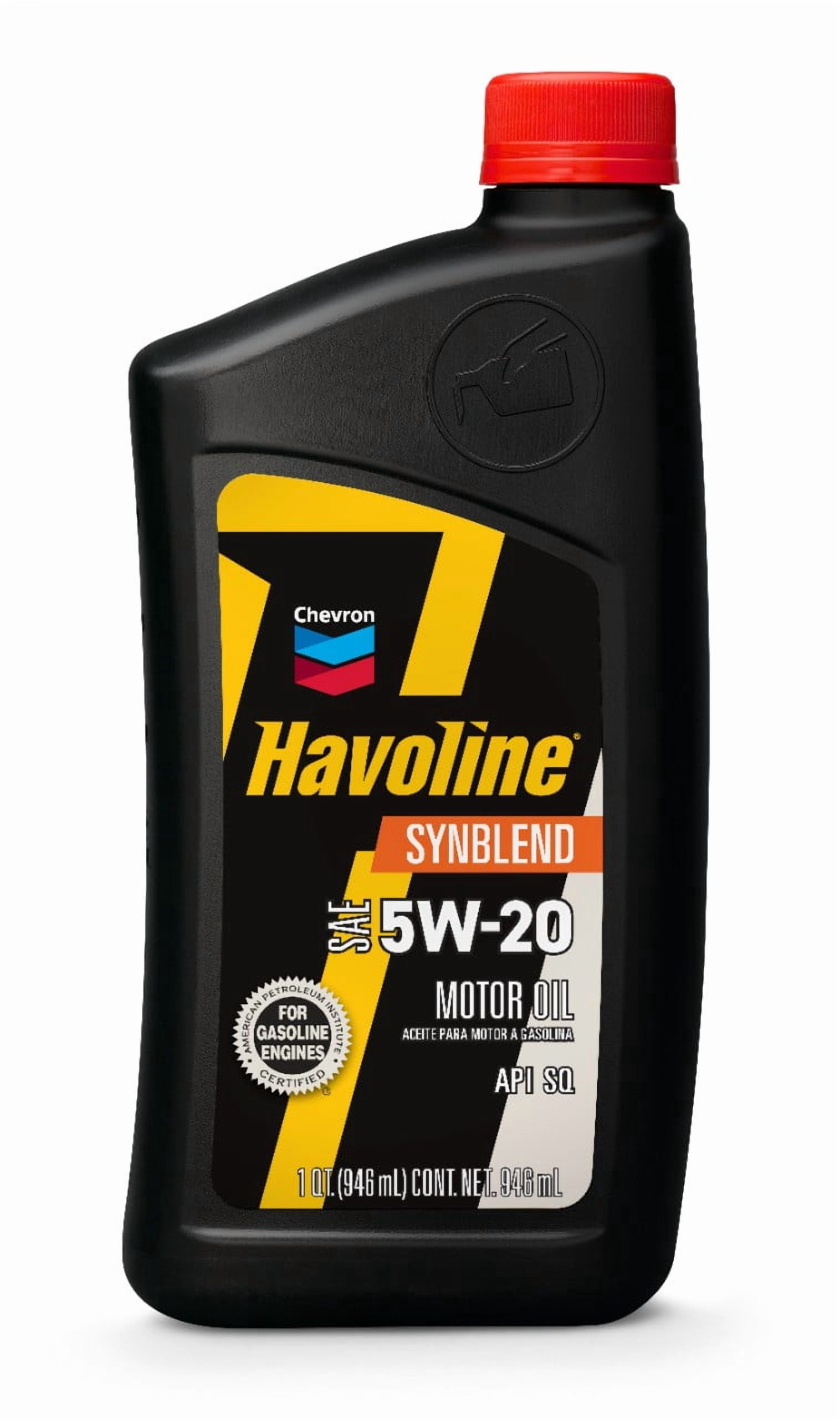 (5 pack) Chevron Havoline Motor Oil 5W-20, 1 Quart