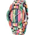 thumbnail image 1 of Reloj de madera Dentily para hombre de 25 cm, colorido, con cuarzo y función de fecha, 1 of 7