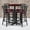 Mahogany Top/Burgundy Vinyl Seat, variant on Emma + Oliver 30RD Natural Table Set-X-Base & 4 Ladder Back Stools,Black Seat