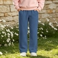 thumbnail image 5 of Ohufall Youth Solid Color Casual Sweatpants with Elastic Waist Soft Comfortable Daily Trousers 5-15T, 5 of 5