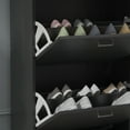 thumbnail image 7 of MONSLIPA Shoe Organizer Cabinet with 2 Flip Drawers, Freestanding Shoe Storage Cabinet, Black, 7 of 7