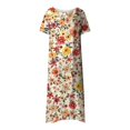 thumbnail image 3 of TSADFHJI Jupes en Velours Côtelé pour Femmes Maxi Robe Boho Manches Courtes Col Rond avec Poches Robe Décontractée Imprimée Col Rond Robes de Printemps TG, 3 of 4