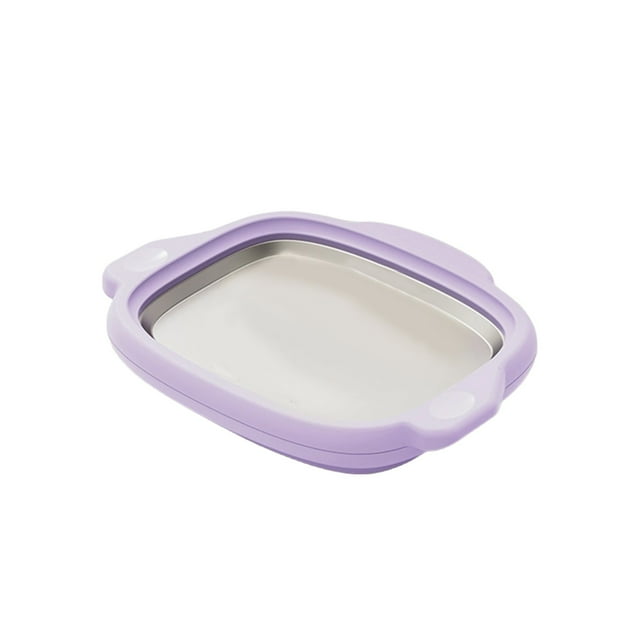 Trousse de Crème Glacée Roulée, Plateau de Crème Glacée Roulée Fait Maison, Machine à Crème Glacée Roulée, Plaque de Congélation Instantanée avec 2 Grattoirs, Violet