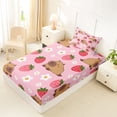 thumbnail image 4 of Erosebridal Cartoon Animal Capybara Twin Sheet Sets,Kawaii Strawberry Cute Daisy Bedding For Kids Girls 3pcs, 4 of 6