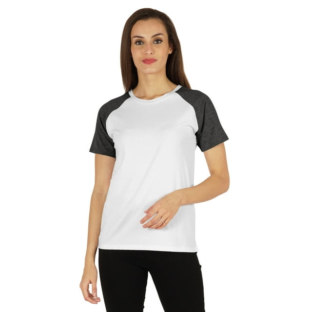 Inkmeso T-Shirt Raglan à Manches Courtes pour Femmes Coupe Régulière Décontracté Uni Basique Tee T-Shirts