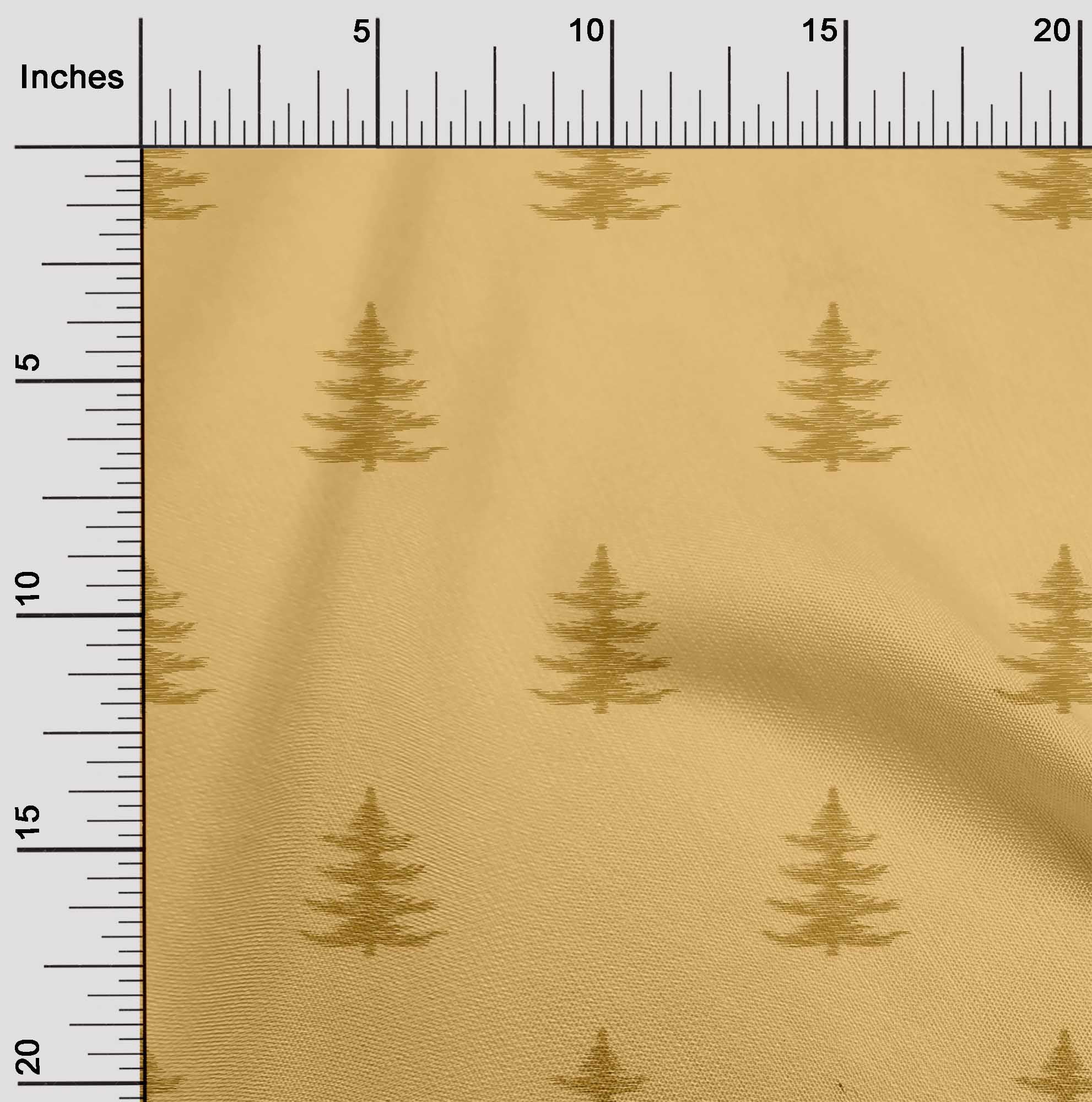 oneOone Organic Cotton Poplin Twill Fabric Christmas Tree Ikat Print Fabric By Yard 42 Inch Wide