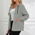 thumbnail image 6 of Womens Zipper Hooded Jacket Lightweight Packable Athletic Jackets Waterproof Outdoor Hiking Quick Dry Coats Gray, 2XL, 6 of 7