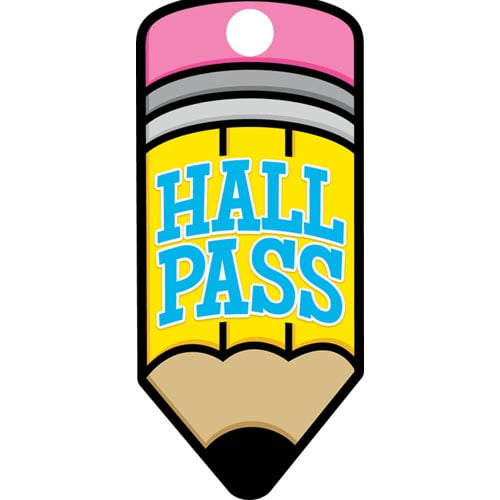 Big Type Hall Pass Top Notch Teacher Products Plastic Hall Pass 