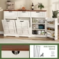 thumbnail image 4 of Uforic Freestanding Tilt Out Trash Storage Cabinet with Drawers & Doors, Kitchen Sideboard Cabinet for Double 10-gal Trash Bins Storage, White, 4 of 8