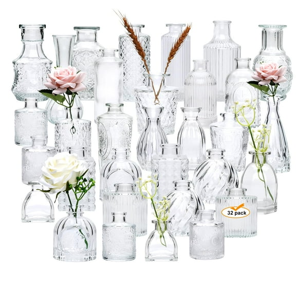 Set de 32 botellas de vidrio Brajttt Vintage Bud Vases de 32 ml