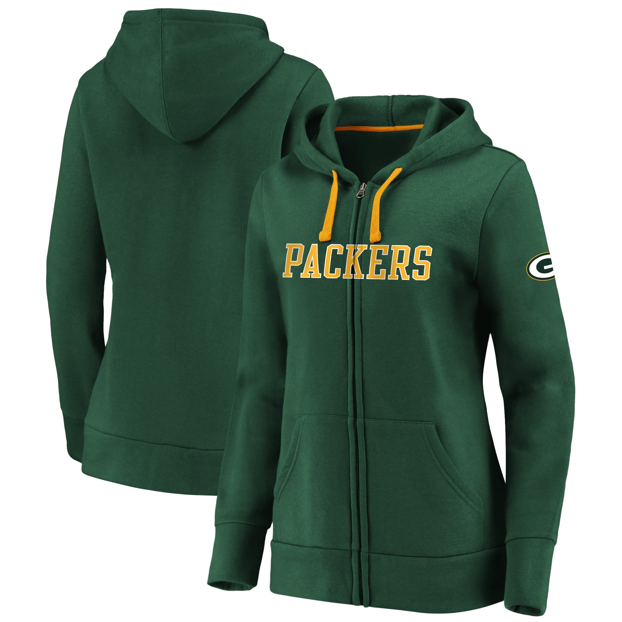 Green Bay Packers Hoodie Women's Secondary Colour Logo Hoodie Grey New