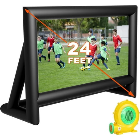 Inflatable Projector Screen 24FT Blow Up Projection Screen with Air Blower Home Theater for Movie Nights Inflatable Movie Screen Outdoor Backyards Pool BBQ Party - Front/Rear Projection
