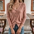 thumbnail image 4 of Vivianyo HD V Neck Cardigan Sweaters for Women, Long Sleeve Button Down Fall Sweaters for Women, Size XS-XL, 4 of 7