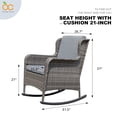 thumbnail image 6 of OC Orange-Casual Set of 2 Patio Resin Wicker Rocking Chair w/ Cushions, Outdoor Furniture Gray Cushions, 6 of 7