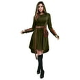 thumbnail image 2 of MYATED 5 Pcs Womens Renaissance Costumes Medieval Vintage Hooded Dress, Gothic Costume Fairy Dress Suitable for Halloween Cosplay (Green,M), 2 of 7