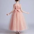 thumbnail image 4 of Big Girls Prom Dresses Size 4-14 Sleeveless Crewneck Teens Kids Formal Solid A-Line Layered-Tulle Elegant Graduation Evening Party Maxi Dress, 4 of 4