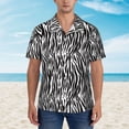 thumbnail image 4 of Balery Zebra Print Men's Hawaiian Shirts Short Sleeve Beach Shirt Relaxed Fit Vacation Button Down Shirts-Medium, 4 of 9