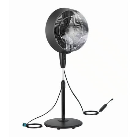 Open Box Pelonis 18 in. 3 Speed Misting Fan in Black
