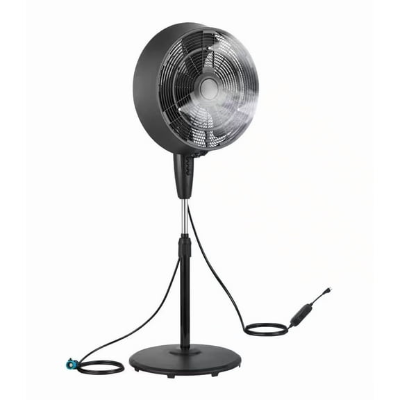 Pelonis 18 in. 3 Speed Misting Fan in Black