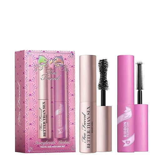 Too Faced Storybook Lashes Travel Size Mascara Set | Better Than Sex   Ribbon Wrapped Lash Tubing Mini Mascara Gift Set