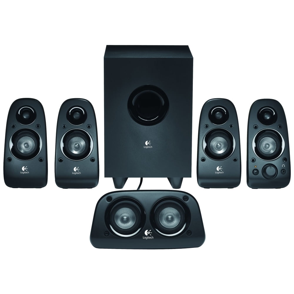 Expansión Regulación dividir Logitech Z506 6-Piece 5.1 Channel Surround Sound Speaker System, Black  (Used) - Walmart.com