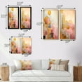 thumbnail image 4 of Designart "Retro Dreams Golden Moon III" Modern Geometric Framed Wall Art Set Of 2 - Modern Pink Frame Gallery Set For Office Decor, 4 of 6