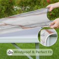 thumbnail image 6 of White Rose Gold Marble Pattern Square Fitted Tablecloth with Elastic Edge,Square Table Cover,Washable Elastic Table Cover for Home Kitchen Party Decor 36"x36", 6 of 6