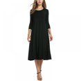 thumbnail image 2 of Robe Mi-Longue Mi-Longue Manches 3/4 pour Femme, 2 of 5