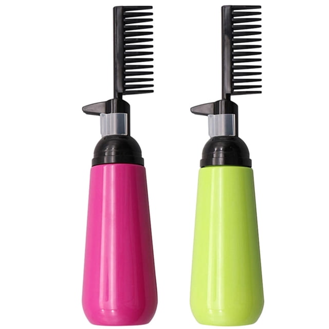 UPOUART 2Pcs Hair Coloring Comb Bottles Easy to Squeeze Assorted Colors Practical Salon Supplies
