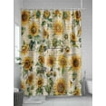 thumbnail image 5 of Shower Curtains Sunflower Bath Curtain Watercolor Floral Retro Waterproof Bathroom Shower Curtain Set with Hooks Decoration 72 x 84 Inches, 5 of 7