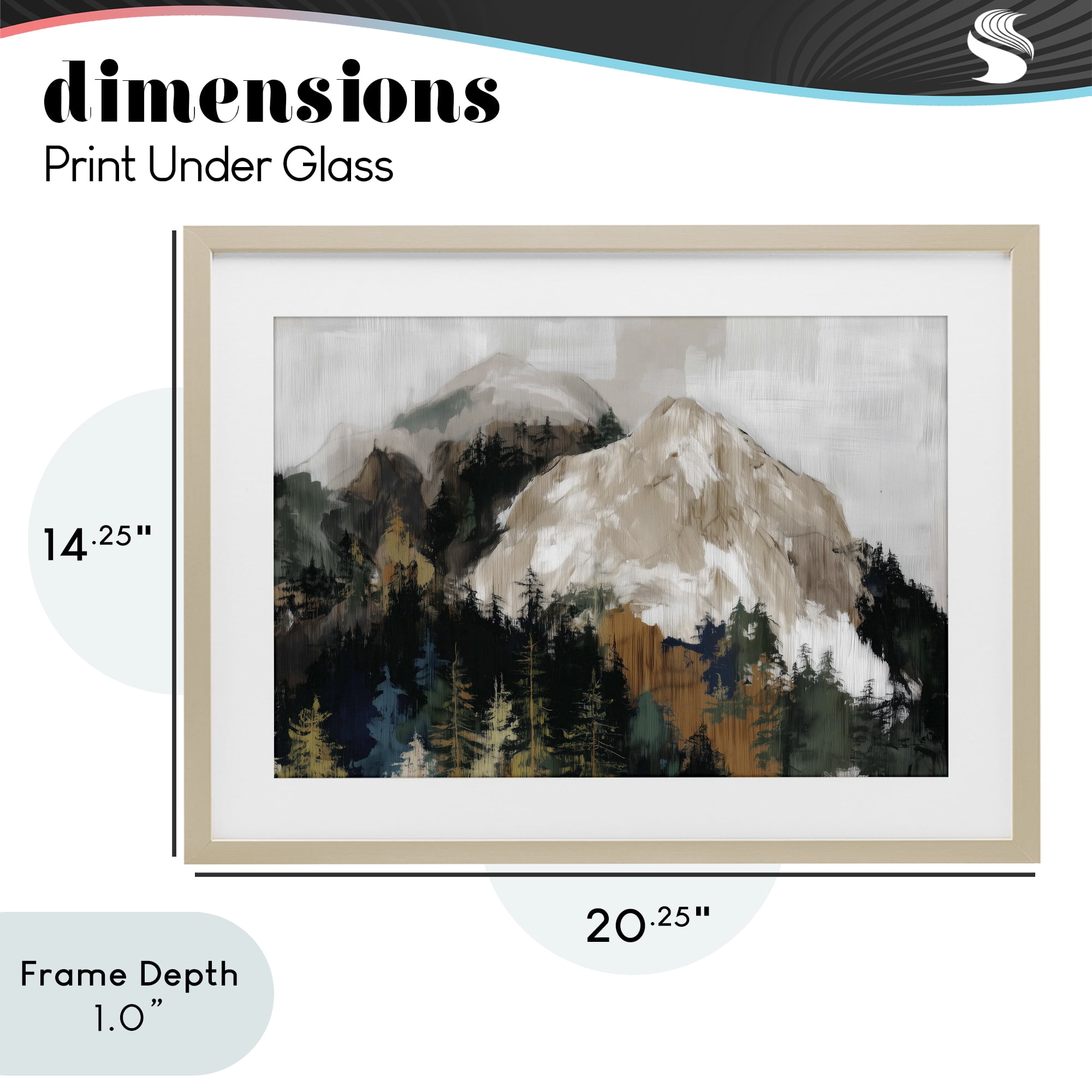 Stupell Industries Rugged Mountain Peaks Birch Framed Print Under Glass, design by Chromatic Storm Studio