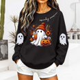 thumbnail image 5 of Sweatshirts for Women JIANLAI Spooky Season Cute Ghost Pumpkin Graphic Crewneck Sweatshirt, Fall Halloween Long Sleeve Pullover Top, Loose Casual Printed Sweatshirt, 5 of 7