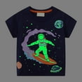 thumbnail image 4 of MEZZALL Boys Glow In The Dark Space Man Print T-Shirt Tshirts Tee Short Sleeve Casual Tops For Summer Daily, Dark Blue, 2-3 Years, 4 of 5