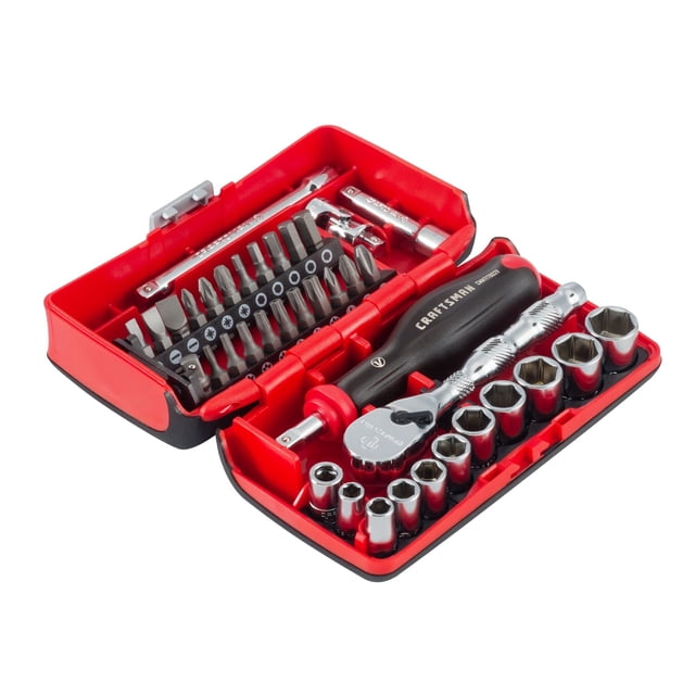 Juego de enchufes CRAFTSMAN V-SERIES Shallow Drive de 1/4 pulgadas, 38 piezas
