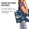 thumbnail image 3 of Bingfone Canvas Tote Bag for Women with Inner Pocket Aesthetic Cute Shopping Tote Bags Reusable Grocery Bags-Friendly Smiling Sharks, 3 of 9