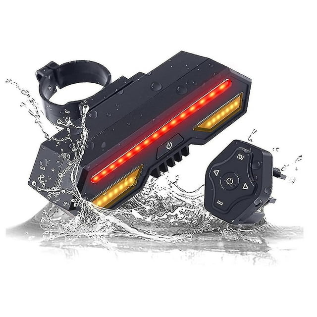 Luz trasera de bicicleta Juego de luces de bicicleta USB Recargable Señal de giro delantera y trasera de bicicleta Luces traseras de faro de bicicleta impermeablesblack1pcs