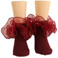 thumbnail image 1 of MesaSe Ruffle Ankle Socks Lace Frilly Socks Fashion Women Girls Princess Socks, 1 of 6