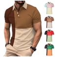 thumbnail image 3 of FUZHIQ Men's Polo Shirts Short Sleeve Color Block Striped Print Casual Slim Fit Golf Polo Breathable Lightweight Business Daily Wear Fashion Tops,XL, 3 of 9