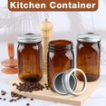 thumbnail image 2 of CARBLIN 6 Pack Mason Jars 32 oz, Amber Wide Mouth Canning With Airtight Lids, Glass Pint With Bands Labels Brush, Large Storage Quart for Jam Ferment, 2 of 7