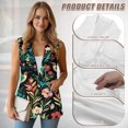 thumbnail image 6 of Uorisanigo Floral Print Women's Vest Suit Open Front with Pockets Sleeveless Womens Waistcoat Vest Size M Button Front Vests Top Fashion, 6 of 7