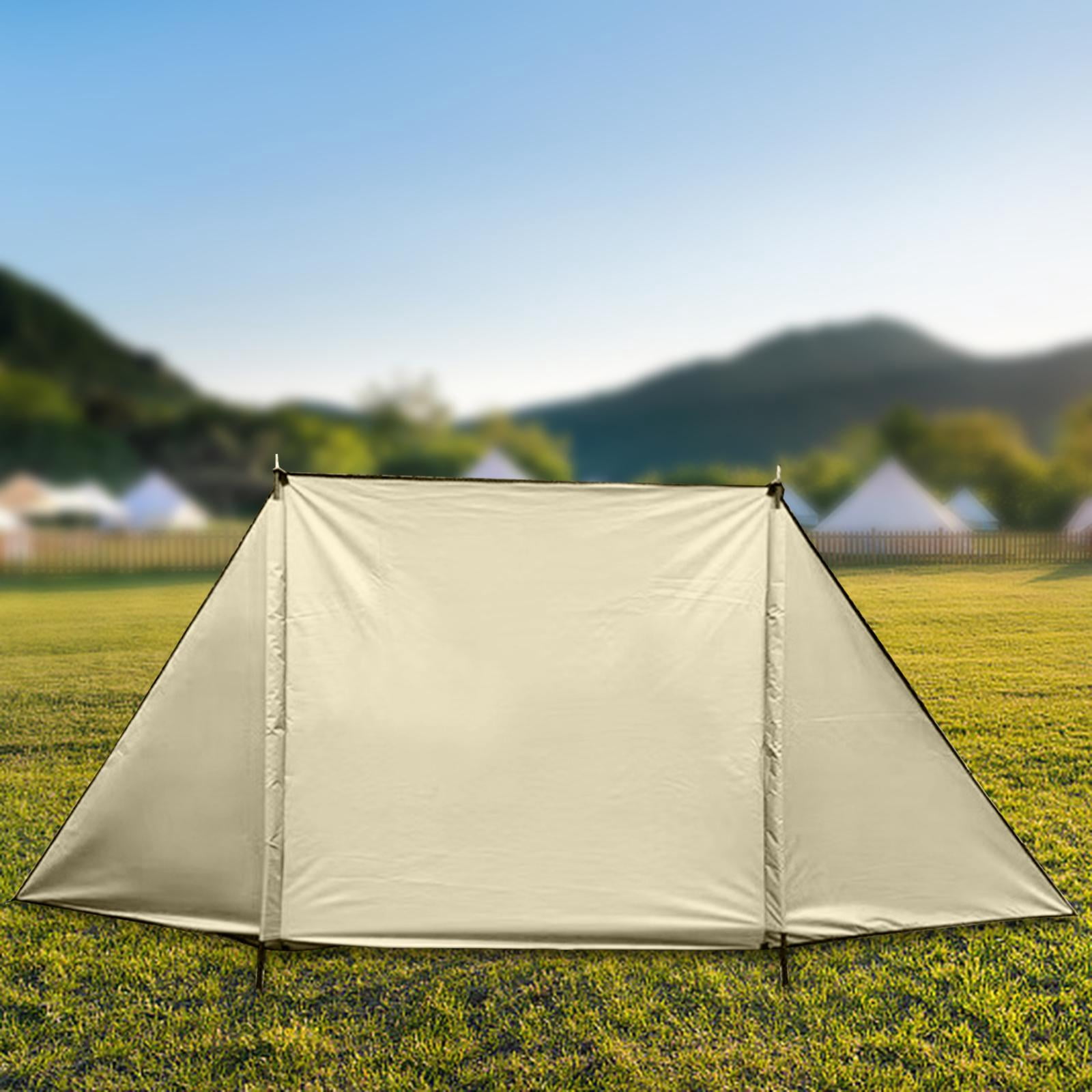 Wswqop Foldable Gas Stove Windshield Lightweight Wind Protection Canvas Outdoor Cooking Triangle 45cmx14cm