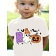 thumbnail image 1 of Girls' Cute & Boo Letter Print T-Shirt - Breathable, Short Sleeve, Round Neck Top for Halloween Party - Cotton Blend, Machine Washable, 1 of 6