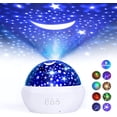 thumbnail image 1 of Proyector de cielo estrellado para niños (1 unidad blanca), luz nocturna para bebés, rotación de 360°, 8 colores, 2 películas temáticas, luz nocturna para bebé, ideal como regalo de cumpleaños., 1 of 5