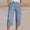 Sky Blue, variant on Capri Pants for Women Summer Baggy Comfy Straight Wide Leg Solid Elastic Waist Cropped Capris Soft Slacks(Dark Green,XL)