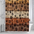 thumbnail image 3 of Dog Claws Painting Shower Curtain for Bathroom Decor, Vintage Brown Wood Striped Farm Waterproof Fabric Shower Curtain, 36"x78" Set with 12 Hooks, 3 of 9
