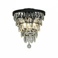 thumbnail image 2 of 3-Lights Matt Black Interior Teardrop Glass Antique Flush Mount Tiered Chandelier, 2 of 7